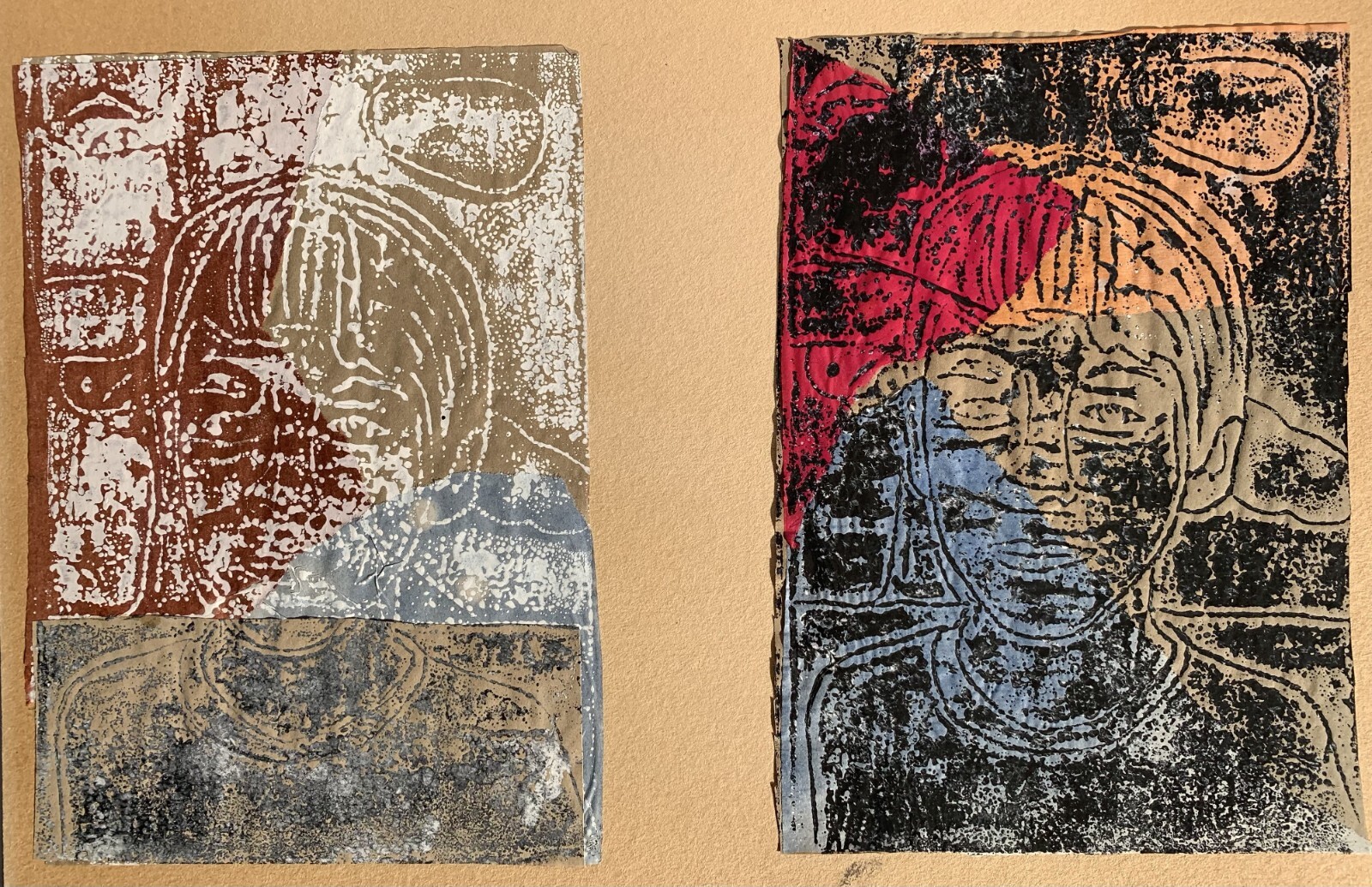 Lavie (Israeli,20/21th Century) Beautiful Expressionism School Double Painting Lavie (Israeli,20/21th Century) Beautiful Expressionism School Double Painting