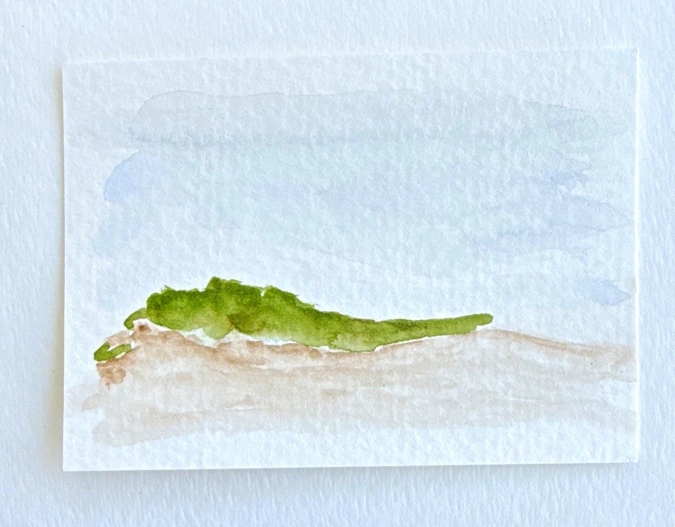 Small Original Minimalist Watercolor Landscape Painting on Paper Unframed