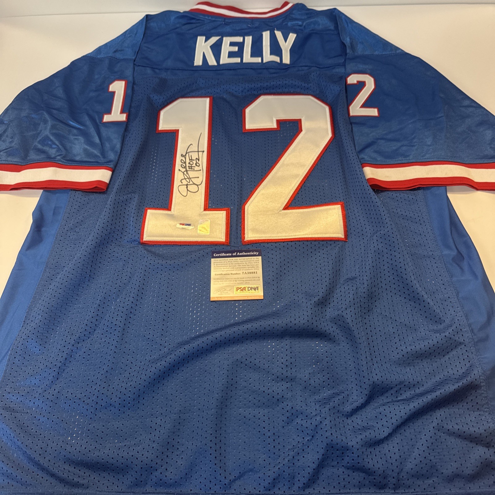 Jim Kelly #12 “HOF 2002” Signed Buffalo Bills Mitchell & Ness Jersey & PSA/DNA