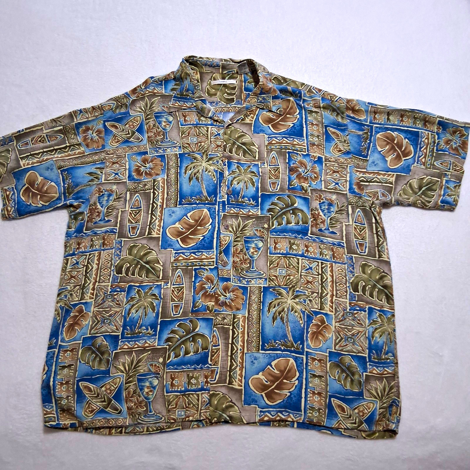 Vintage Hawaiian Campia Moda Mens 2XL Tropical Rayon Woven Shirt 54\