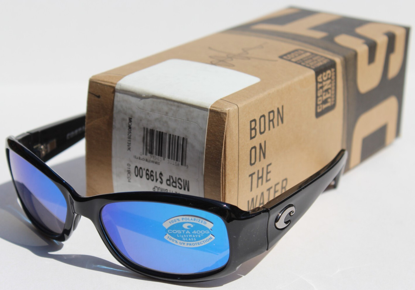 COSTA DEL MAR Vela 1st vintage POLARIZED Sunglasses Black/Blue Mirror 400G RARE COSTA DEL MAR Vela 1st vintage POLARIZED Sunglasses Black/Blue Mirror 400G RARE