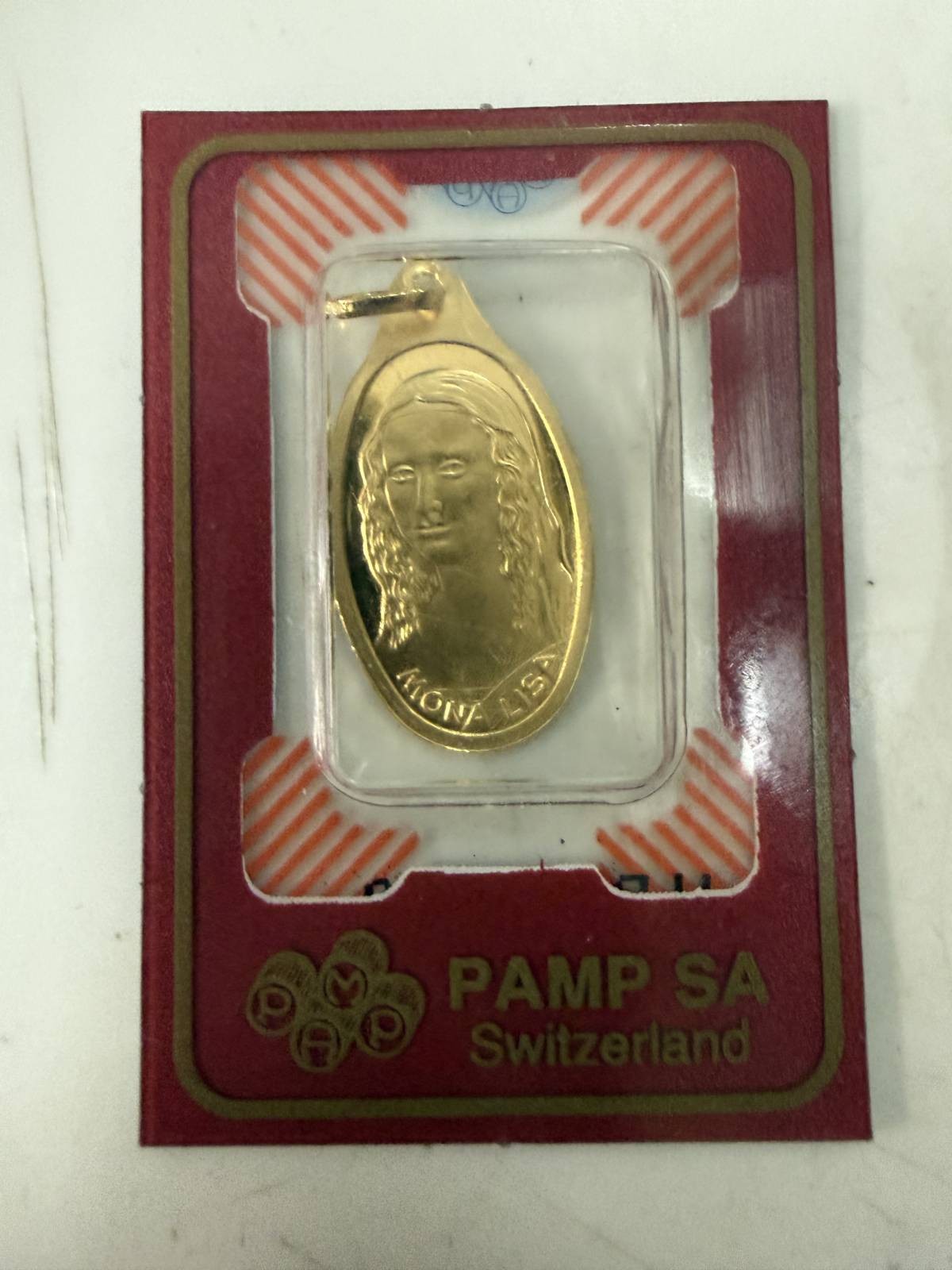 Vintage PAMP Suise Mona Lisa Pendant 2g .9999 24K Orig Sealed CertiCard RARE 4-4