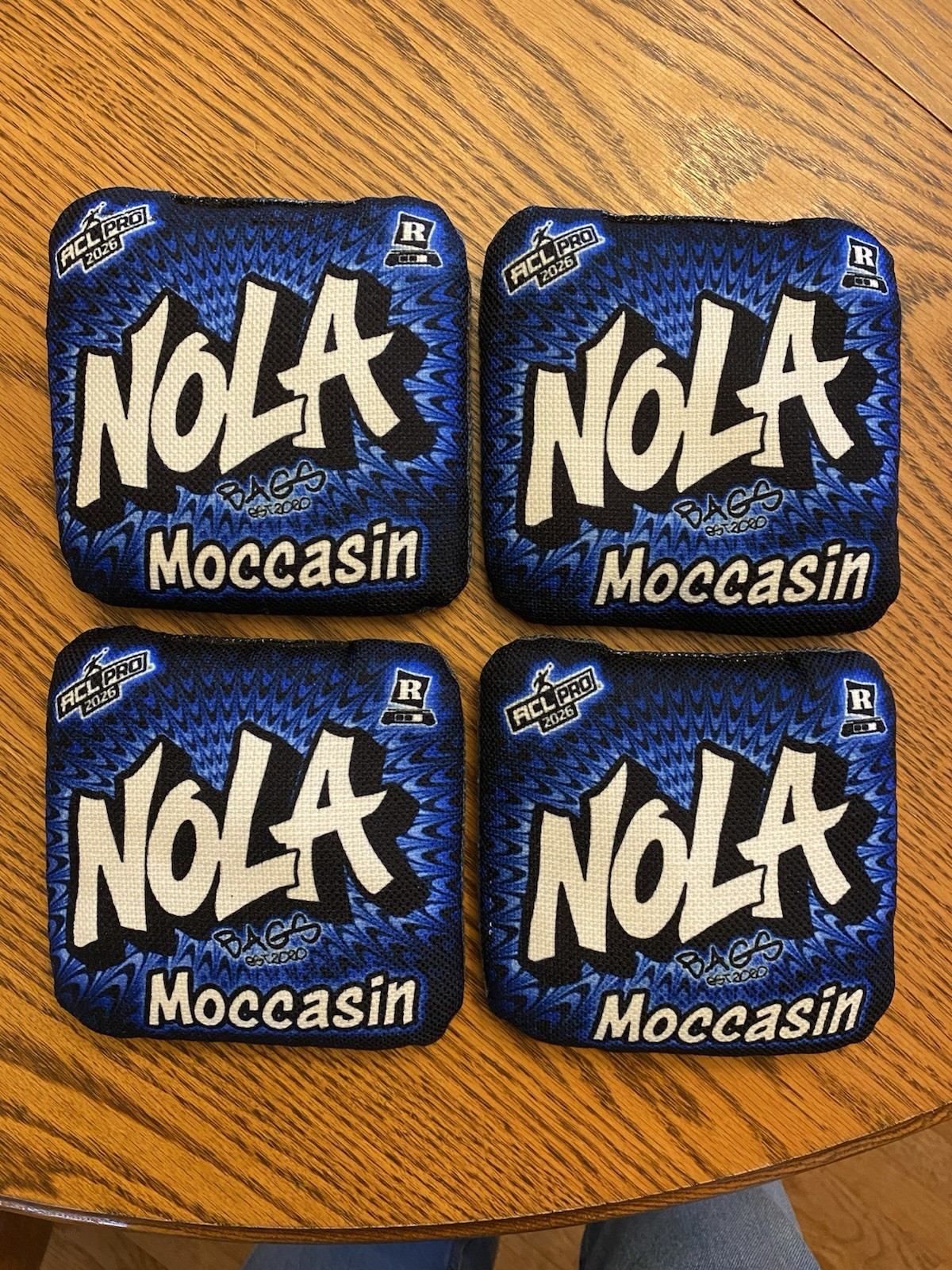 Nola Moccasins R 2026 ACL Pro Stamped Cornhole Bags Excellent Condition