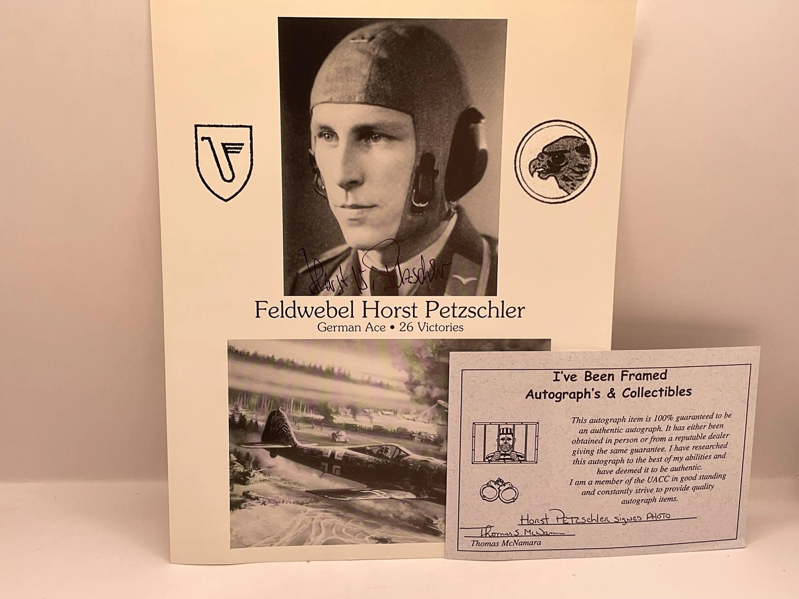 Horst Petzschler Signed Photo Luftwaffe Ace 26 Victories JG 51 Fw 190 Autograph