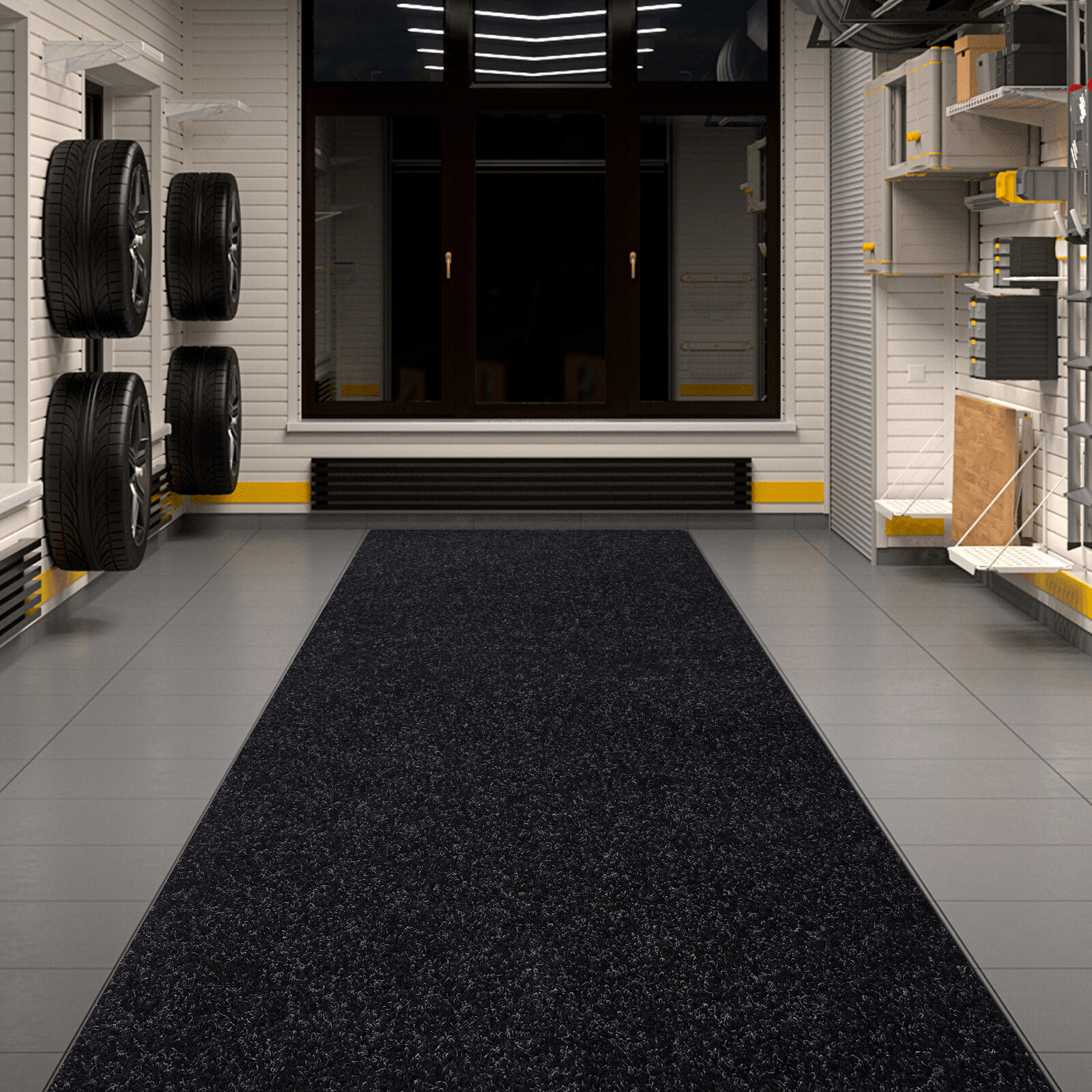 Black Runner Rug Hallway Non Slip Rubber Back Entryway Kitchen Runner Door Mat