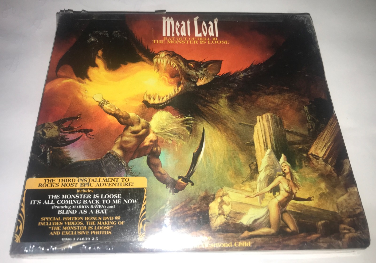 New Sealed Bat Out of Hell III: The Monster Is Loose Cd And DVD Meat Loaf