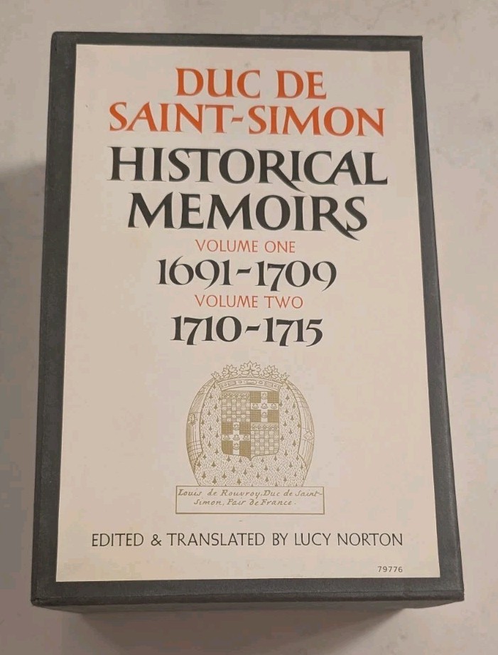 Historical Memoirs 1691-1715 Duc De Saint-Simon 2 Volumes Historical Memoirs 1691-1715 Duc De Saint-Simon 2 Volumes