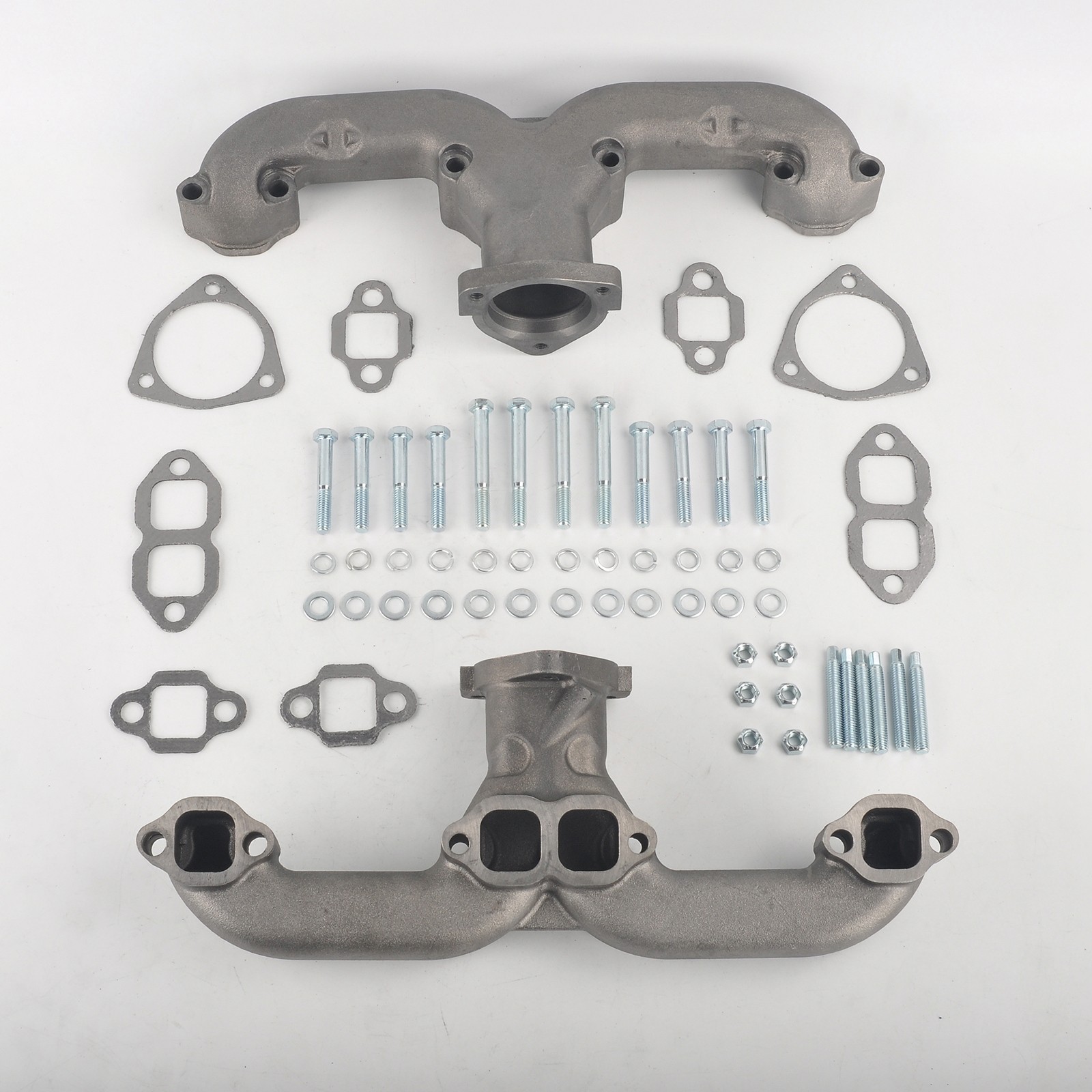 For Small Block Chevy SBC 283 305 327 350 400 Exhaust Manifolds Rams Horn Style