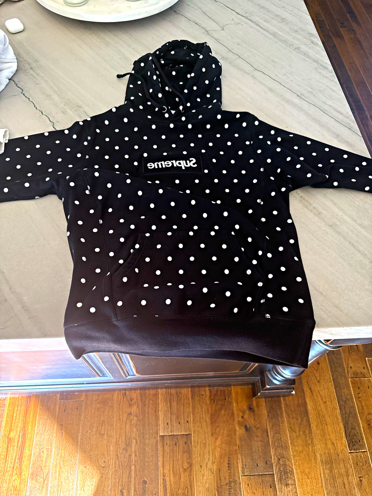 Supreme x Comme des Garcons SHIRT Polka Dot Fleece Pullover Hoodie S Supreme x Comme des Garcons SHIRT Polka Dot Fleece Pullover Hoodie S