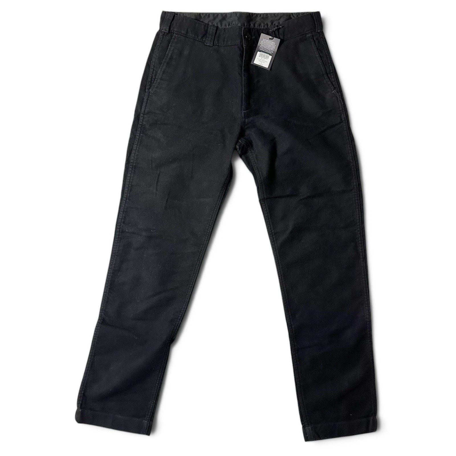 Buck Mason Sueded Moleskin Trade Pant Mens Size 32x33 Black Cotton NWT