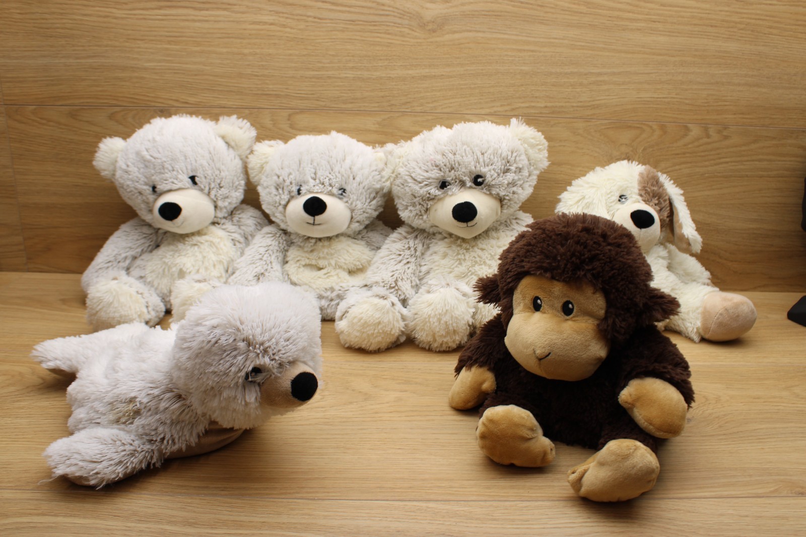 Warmies Microwavable Plush Lot of 6 Bears Dogs Monkey Weighted Stuffed Animals