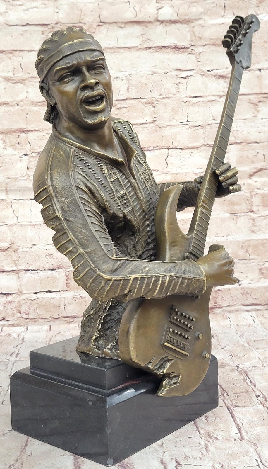 Extra Large Jimmy Hendrix playing his Guitar Handcrafted Collectible Sculpture