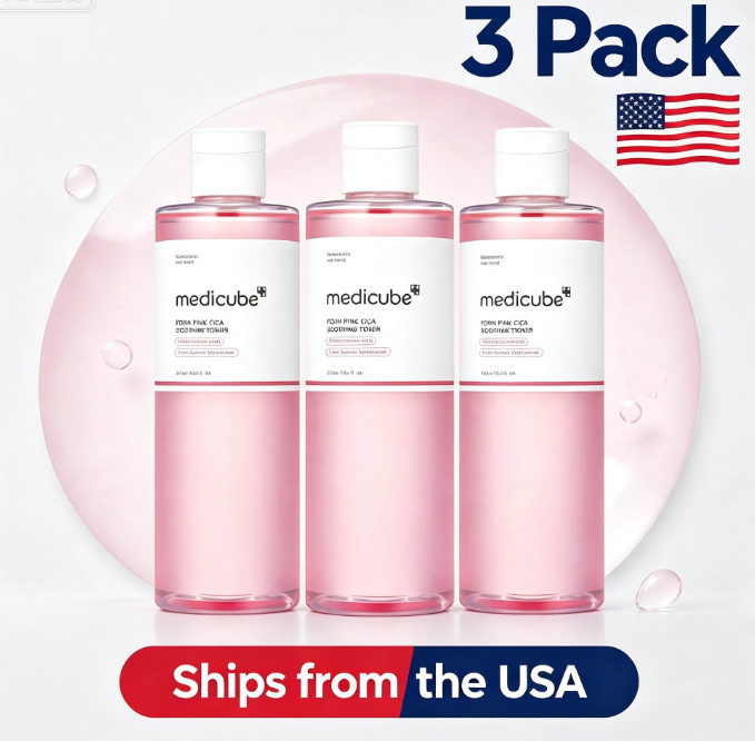 3pc Medicube PDRN Pink Glutathione Cica Soothing Toner (250Ml) 8.45 fl.oz 3pc Medicube PDRN Pink Glutathione Cica Soothing Toner (250Ml) 8.45 fl.oz
