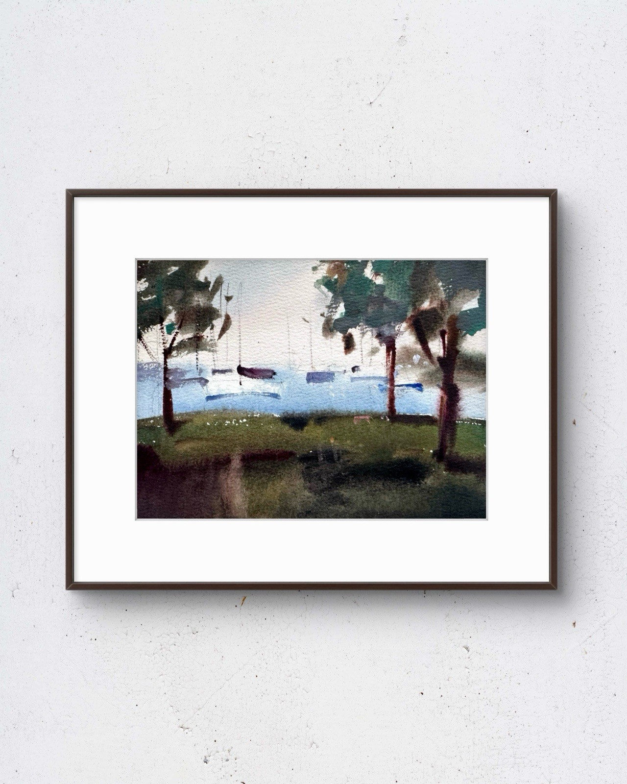 Lake Study No.6 7x5 Watercolor Painting Chicago Landscape Fine Art Wall Decor