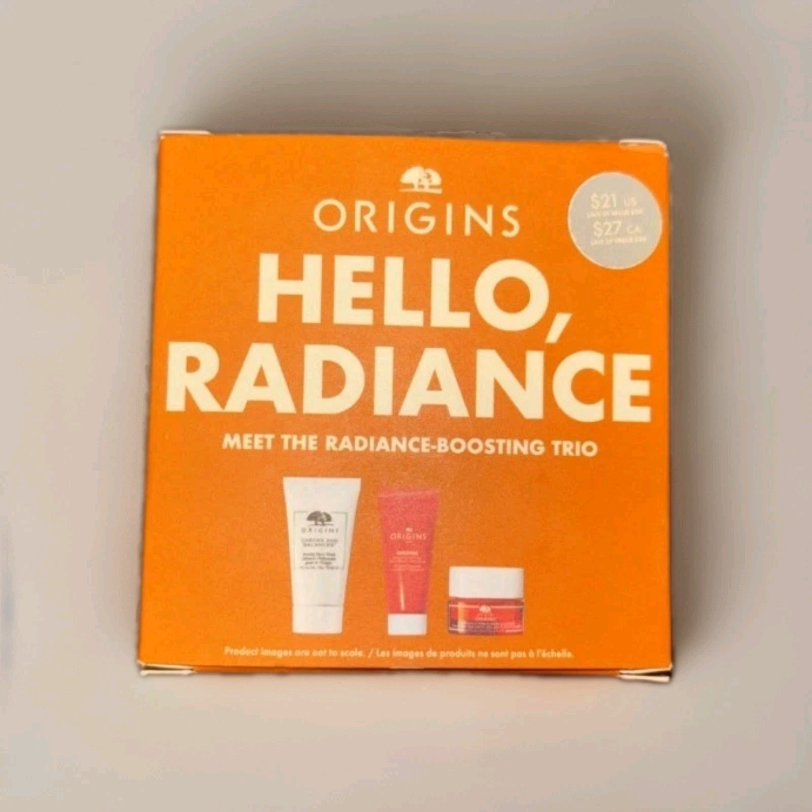 Origins Hello Radiance Boosting Trio Skincare Set Womens New Gift Set