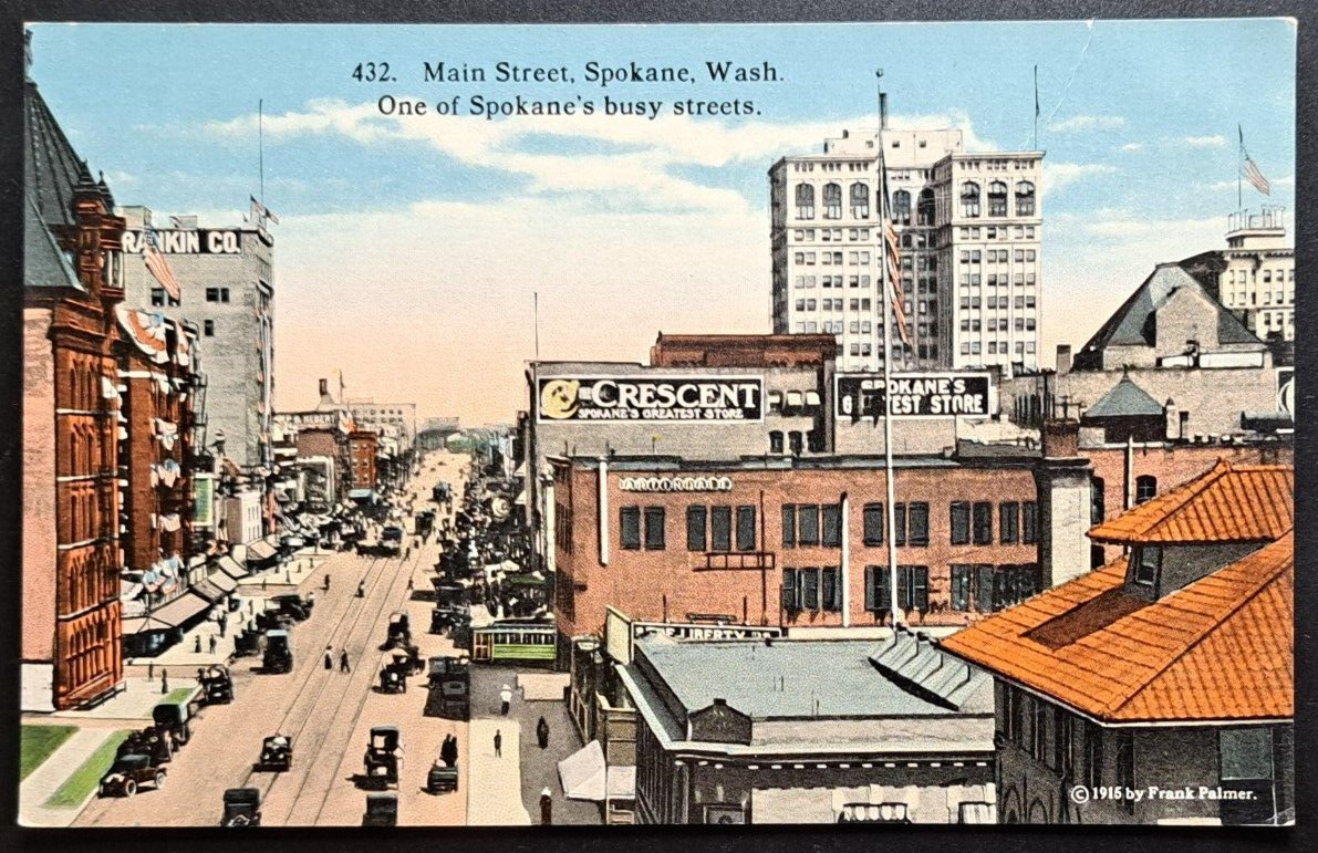 1915 Spokane WA Main Street Crescent Store Vintage Frank Palmer 1915 Spokane WA Main Street Crescent Store Vintage Frank Palmer