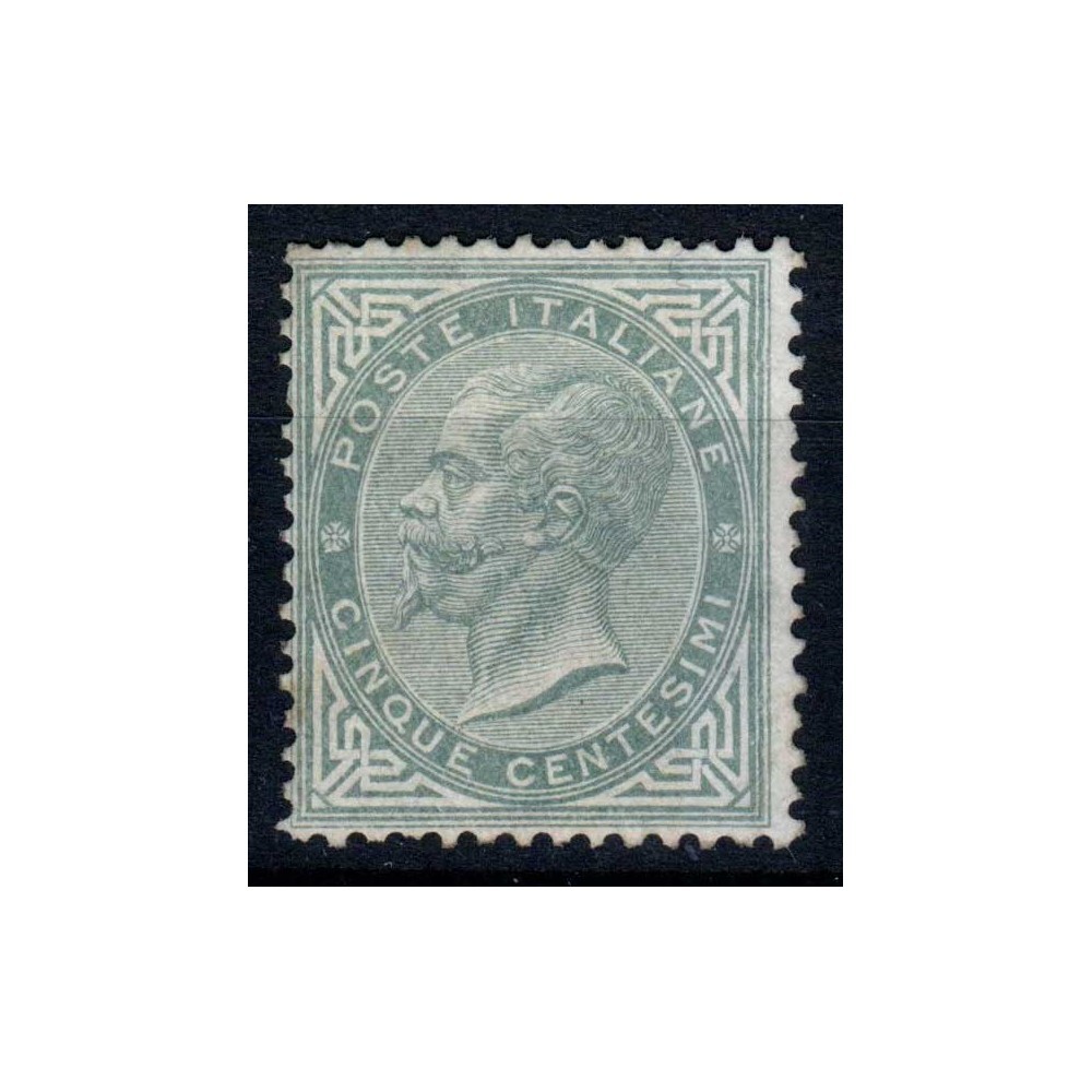 KINGDOM OF ITALY 1863-65 5 CENTS TURIN N.T16 G.I MNH** CERT.