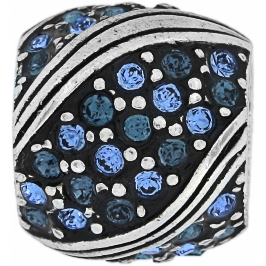 New Brighton ABC AMERICANA Silver Blue Bead Charm Spacer MSRP $23 New Brighton ABC AMERICANA Silver Blue Bead Charm Spacer MSRP $23