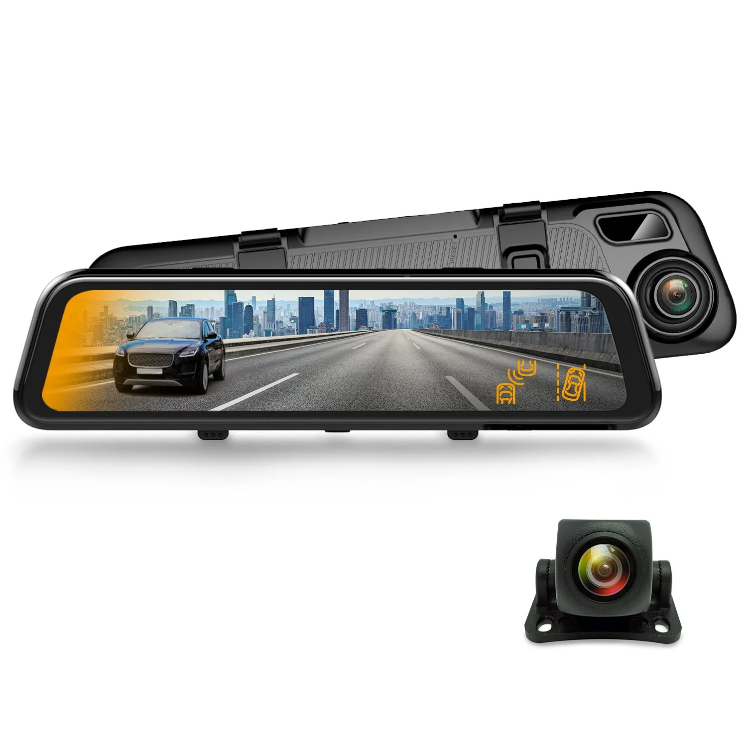 Rexing M2 Smart Mirror Dash Cam | 1080p Front & Rear, ADAS, Blind Spot Detection