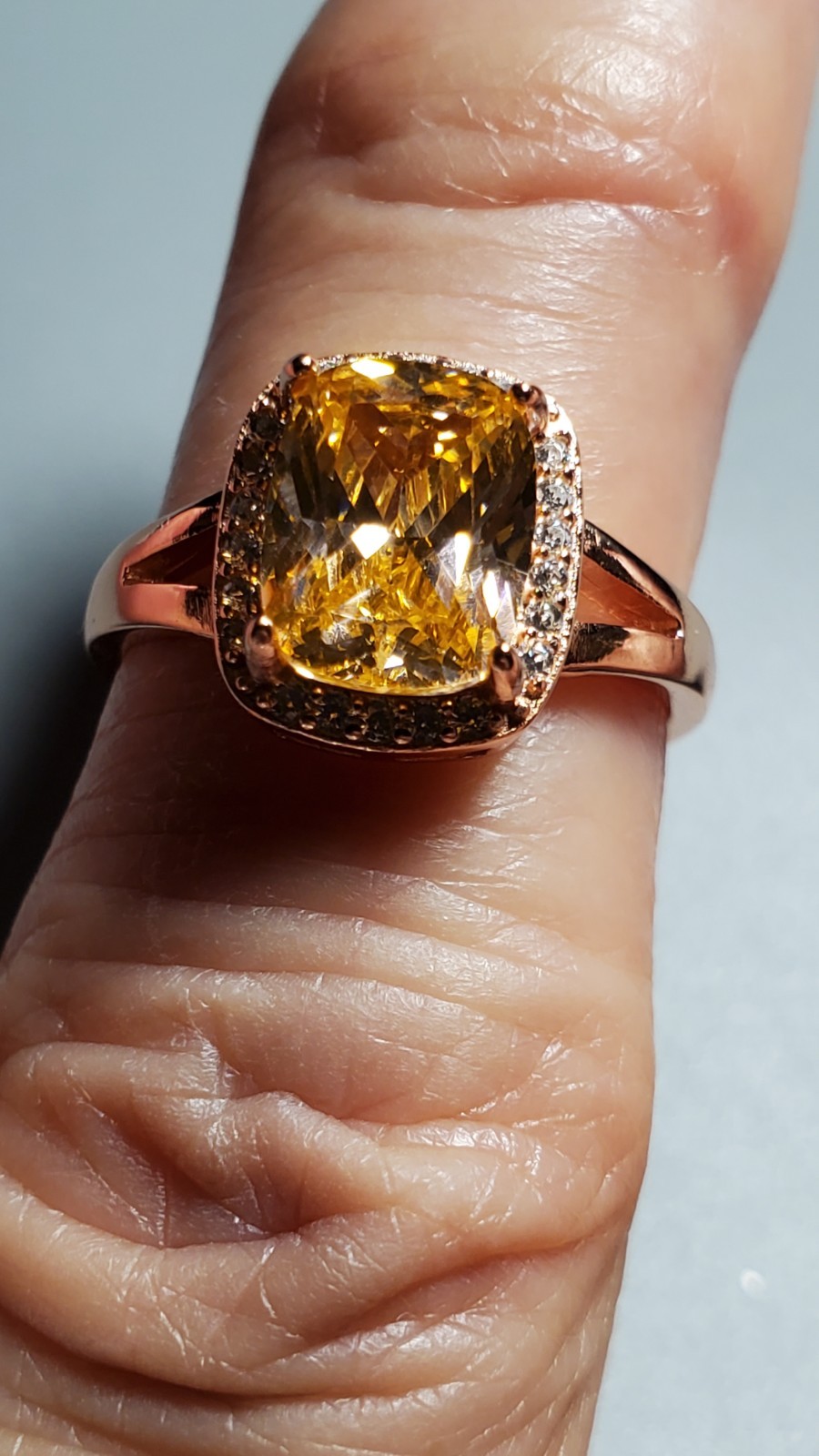 3.00 CT LAB CREATED MORGANITE & MOISSANITE ROSE GOLD OVER STERLING SILVER RING