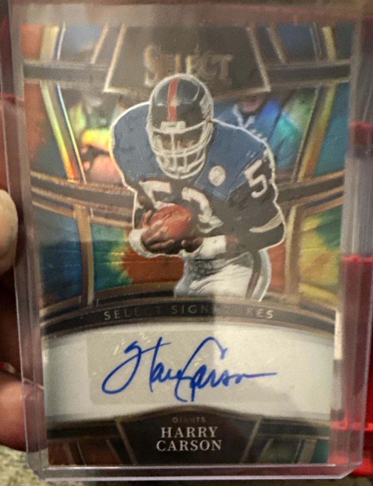 Panini 2022 Select Signatures Harry Carson SSP-HAC Tie Die Prizm Auto Giants /25