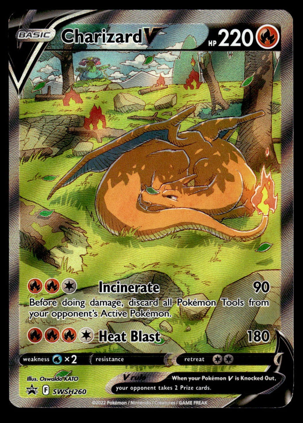 Charizard V SWSH260 SWSH Sword & Shield Black Star Promo Pokemon Card - LP