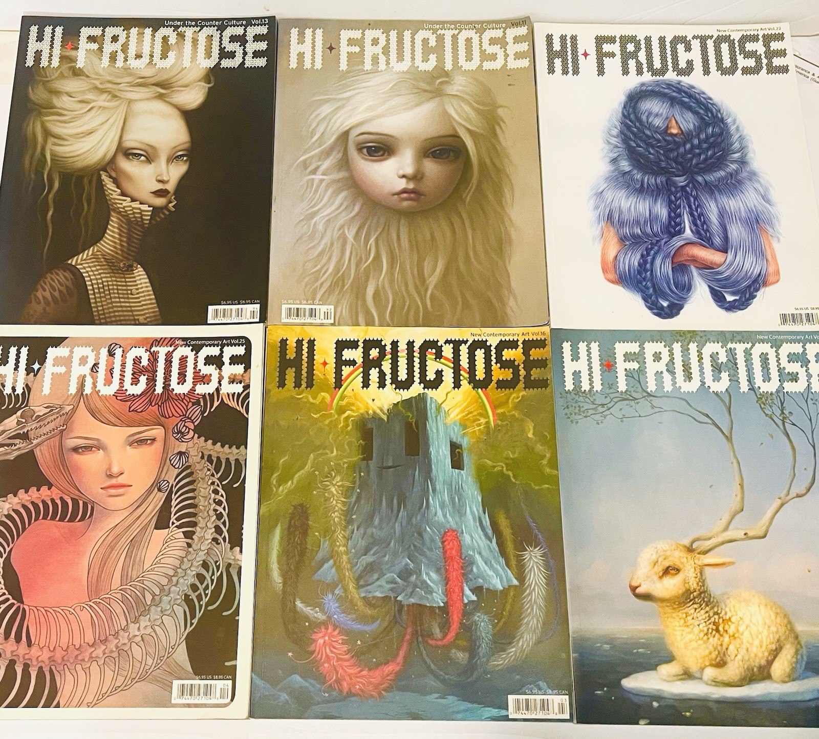 6 Hi Fructose Art Magazines Volumes 11, 13, 16, 19, 22 , 25 Very CLEAN