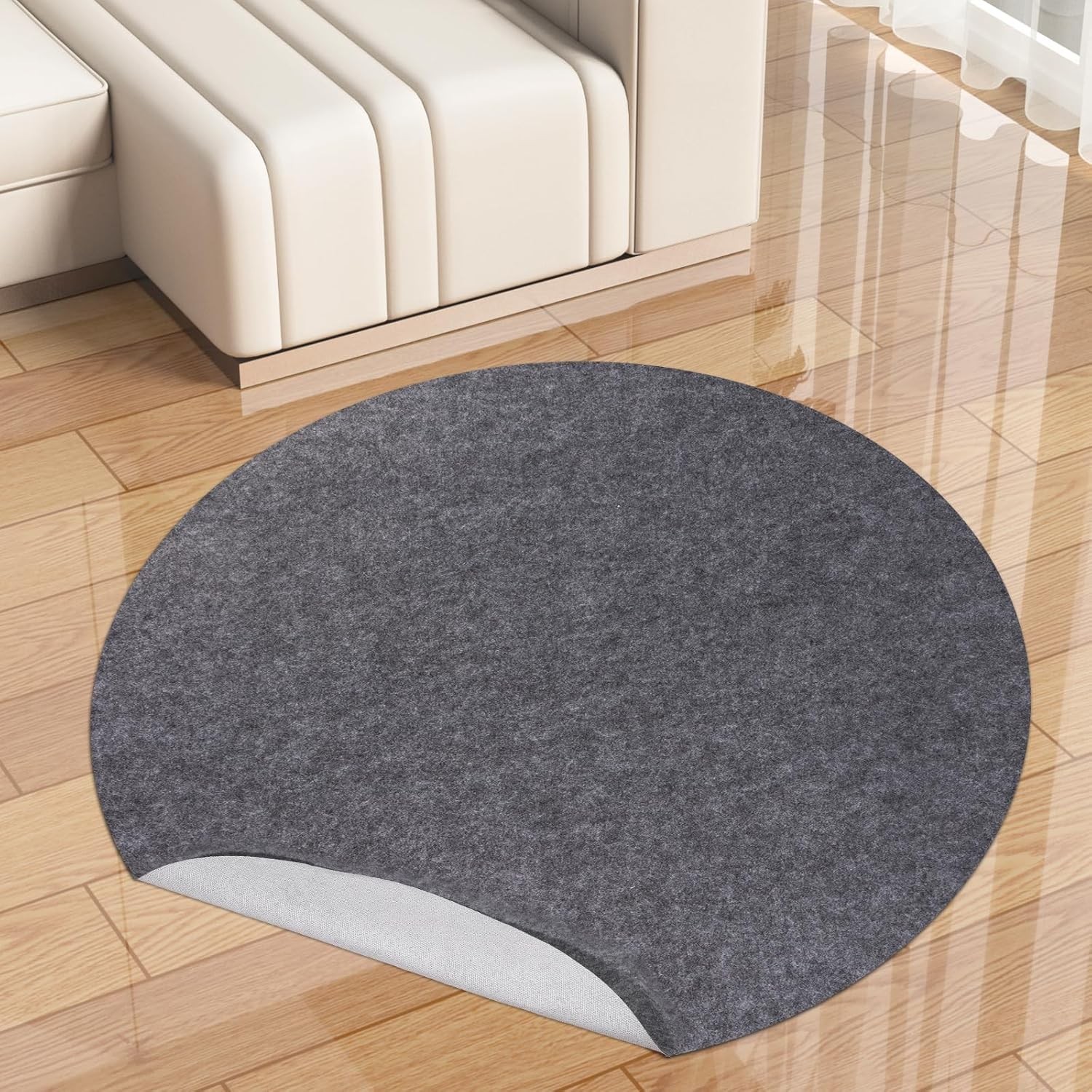 Non-Slip Rug Pads,Round 5 Ft Waterproof Extra Large Area Rugs Non Skid Rug Pad 