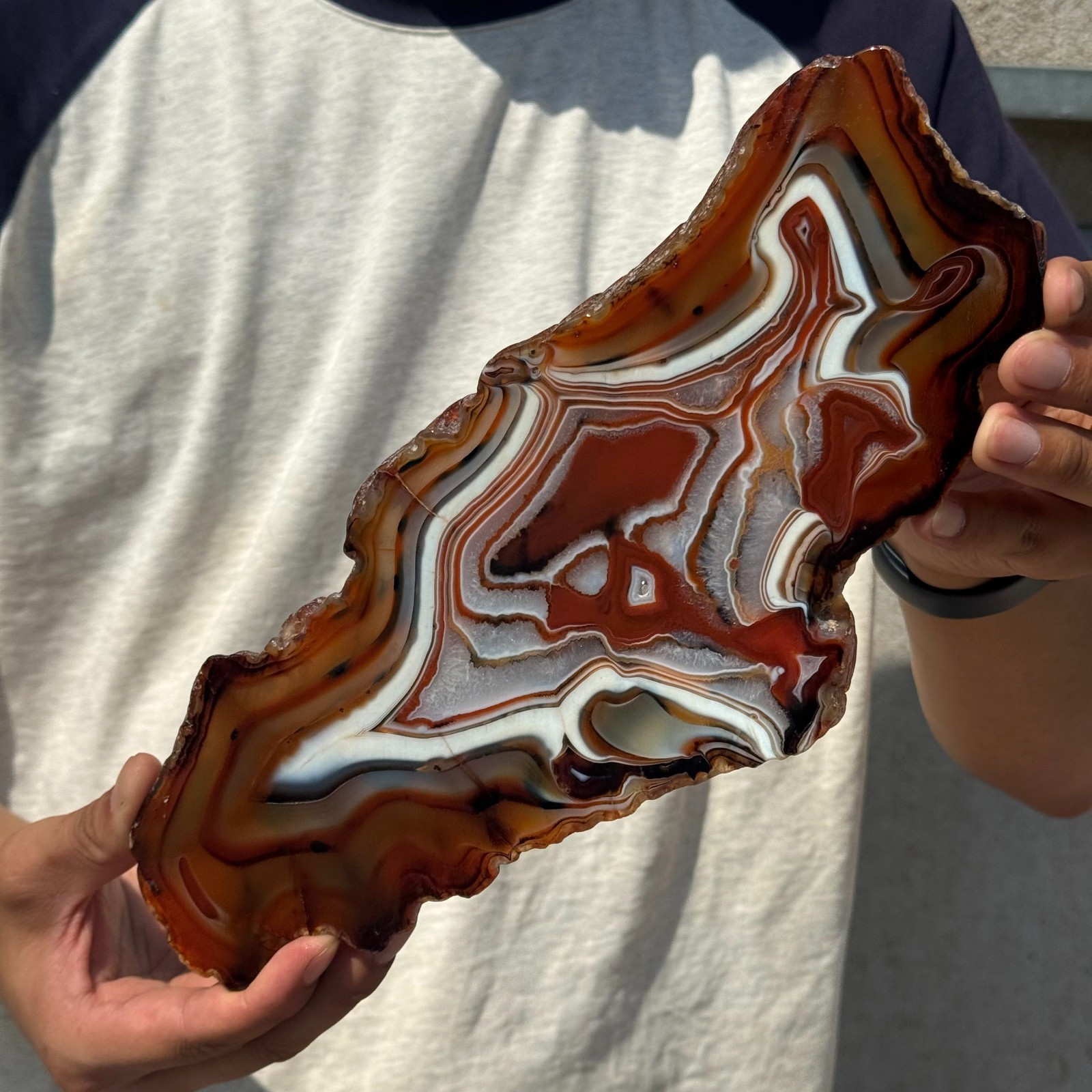 1.75LB Natural Lace Agate Slab Quartz Crystal Mineral Specimen Healing