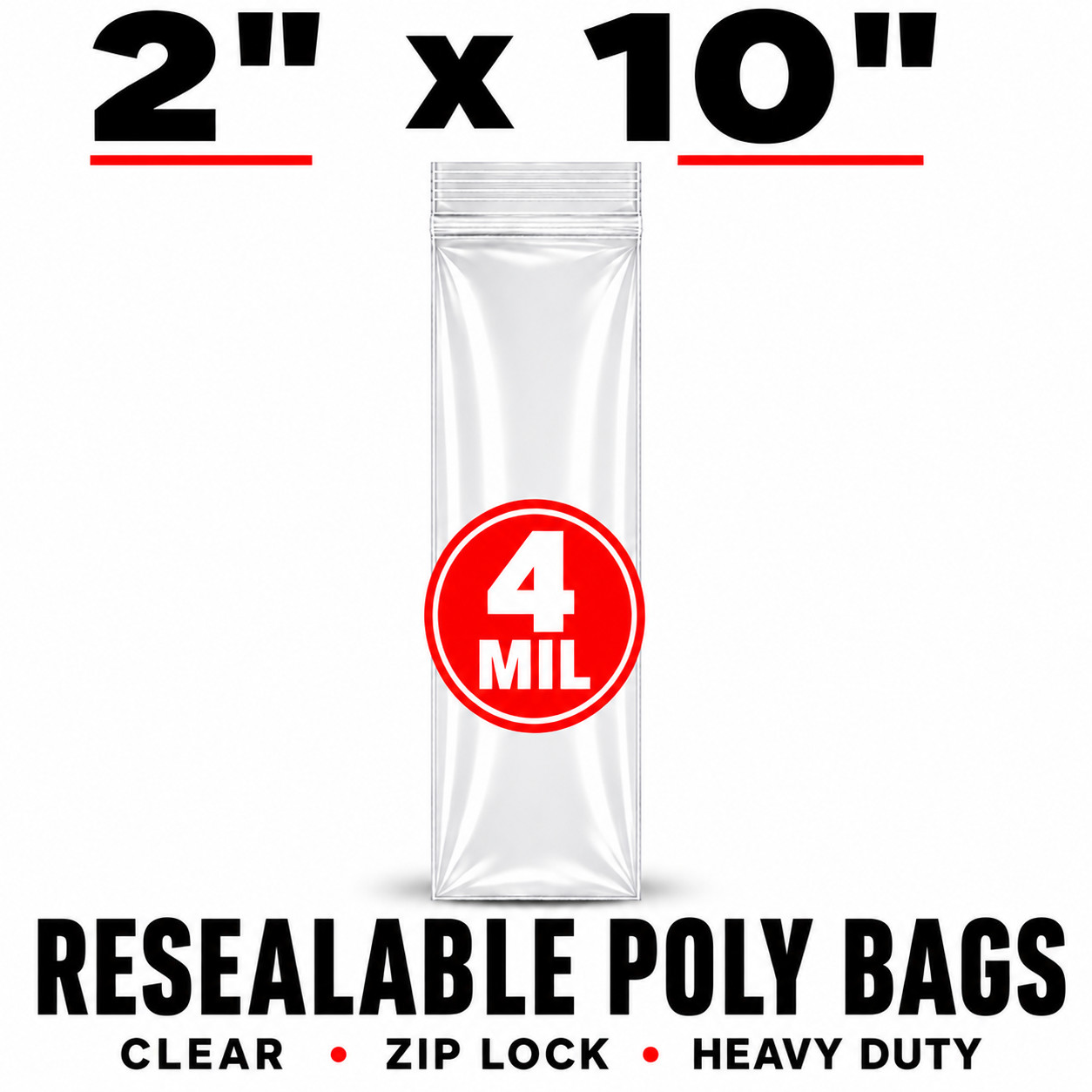 2x10 Clear Bags 4 Mil Reclosable Poly Bags Heavy Duty Long Parts 2x10 Clear Bags 4 Mil Reclosable Poly Bags Heavy Duty Long Parts
