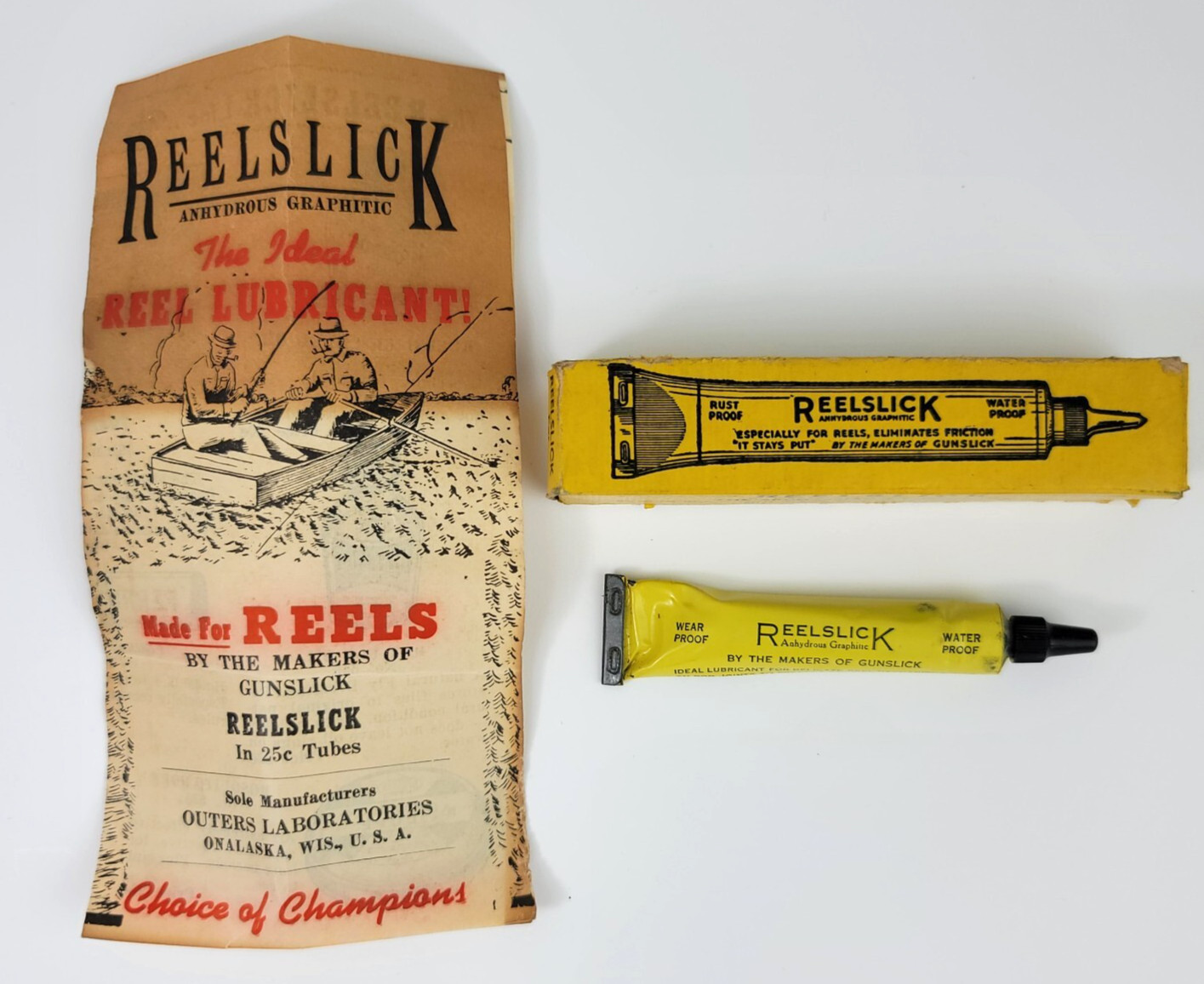 Vintage Reelslick Annydrous Graphitic Lubricant for Fishing Reels For Collectors Vintage Reelslick Annydrous Graphitic Lubricant for Fishing Reels For Collectors