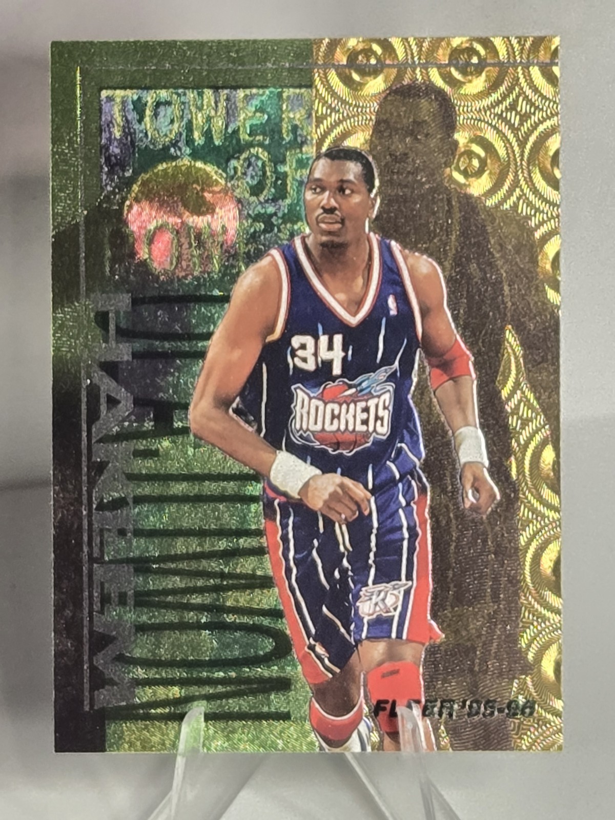 1995 1996 Fleer - Tower of Power Hakeem Olajuwon #5 Rare 90s Insert 🔥📈