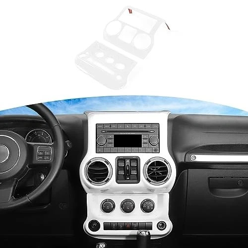 for Jeep JK Dash Accents Radio A/C Controls Cover Trim for Jeep Wrangler White