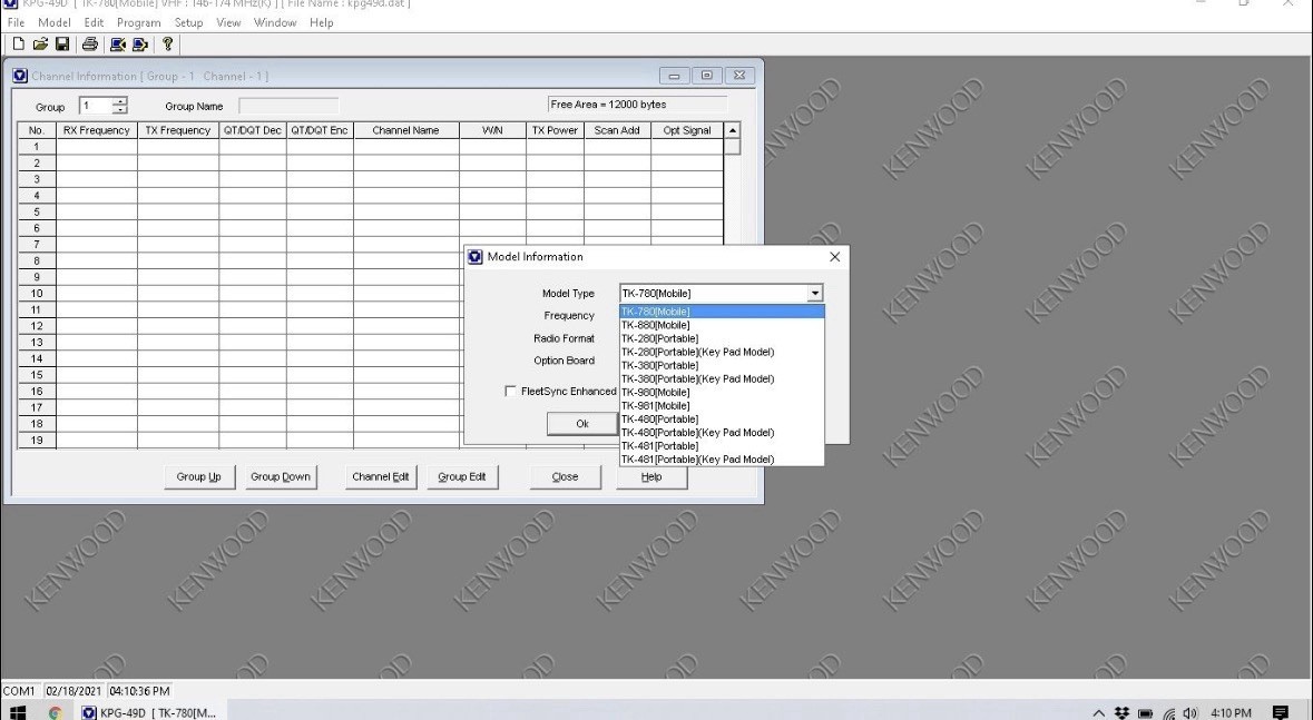 Kenwood KPG-49D v4.01 Programming Software for TK-280, TK-380, TK-780, TK-880