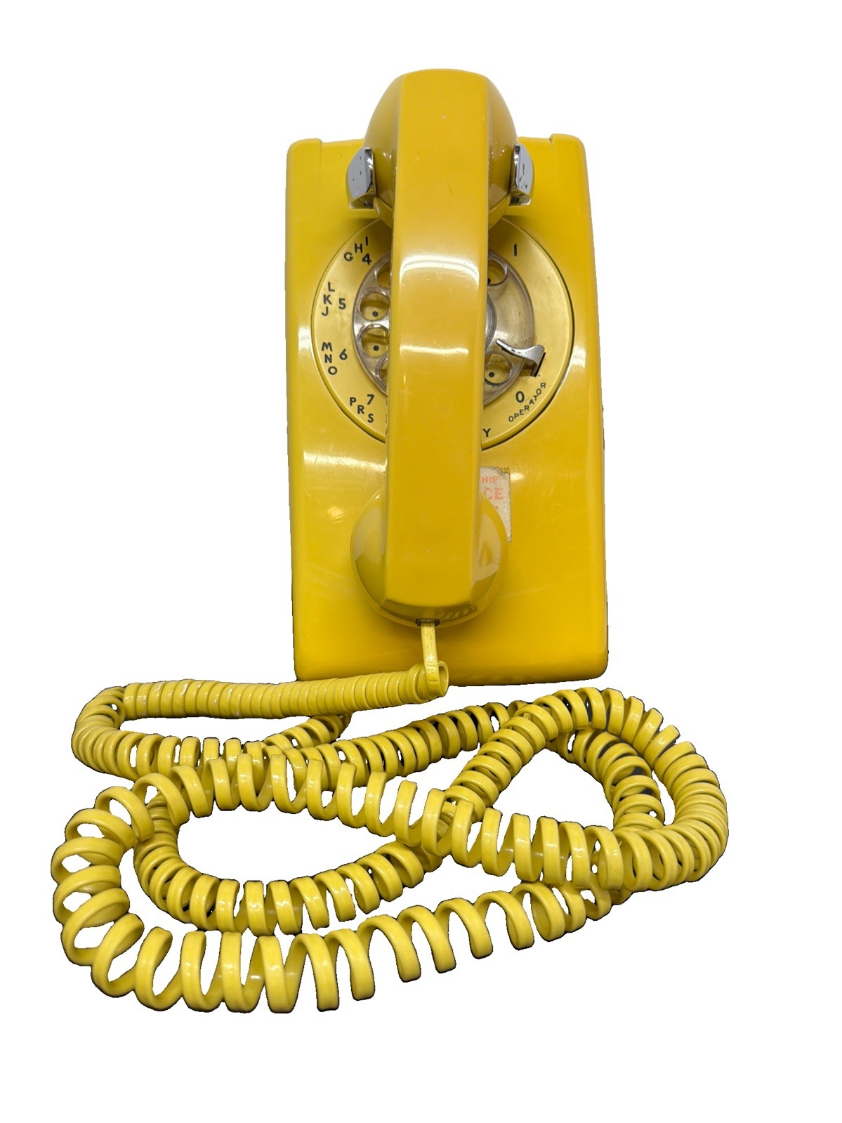 Vintage 70's Western Electric Model554 Yellow Rotary Wall Phone