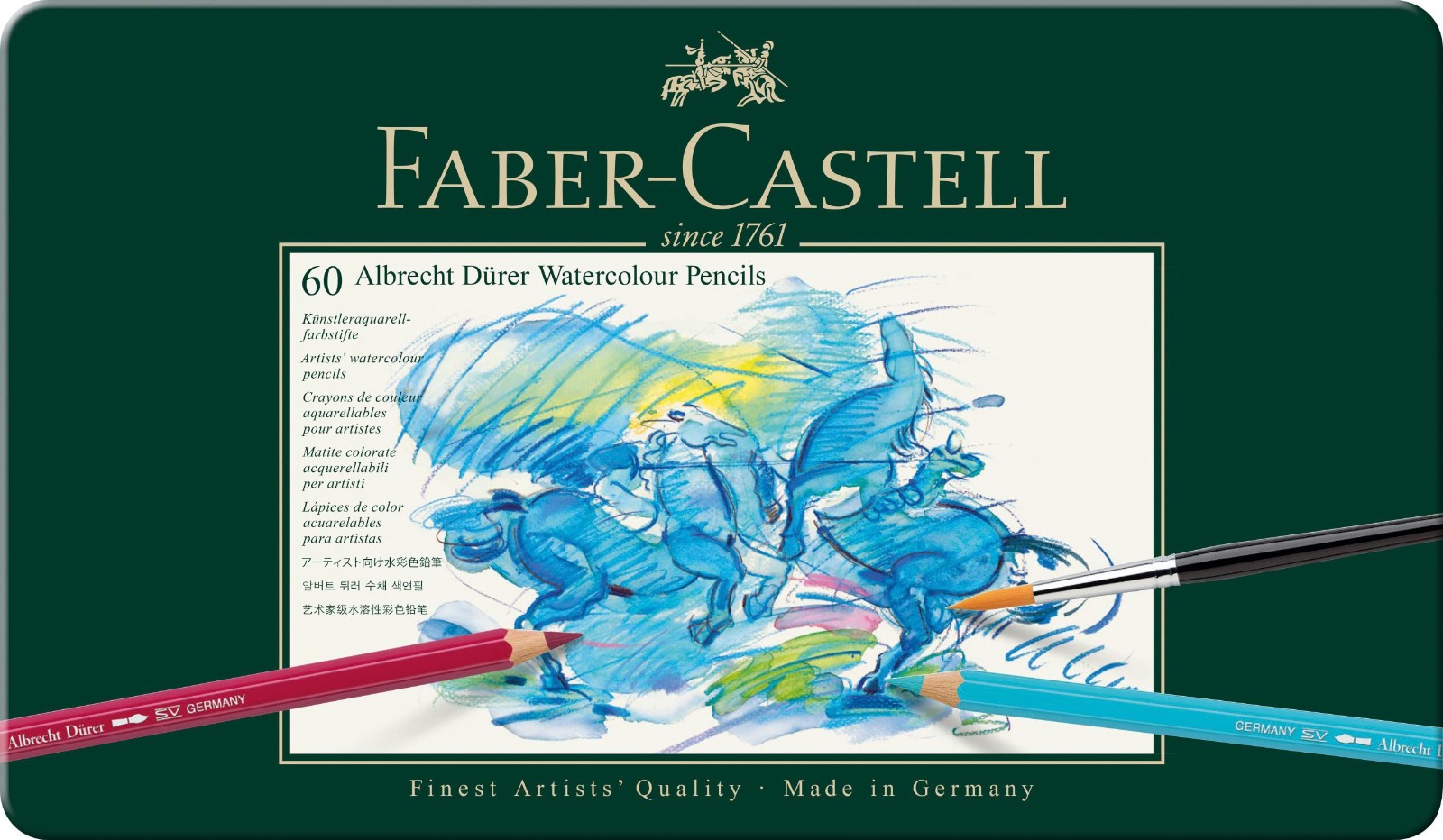 Faber-Castell Albrecht Dürer 60 Watercolor Pencil Set Multicolor