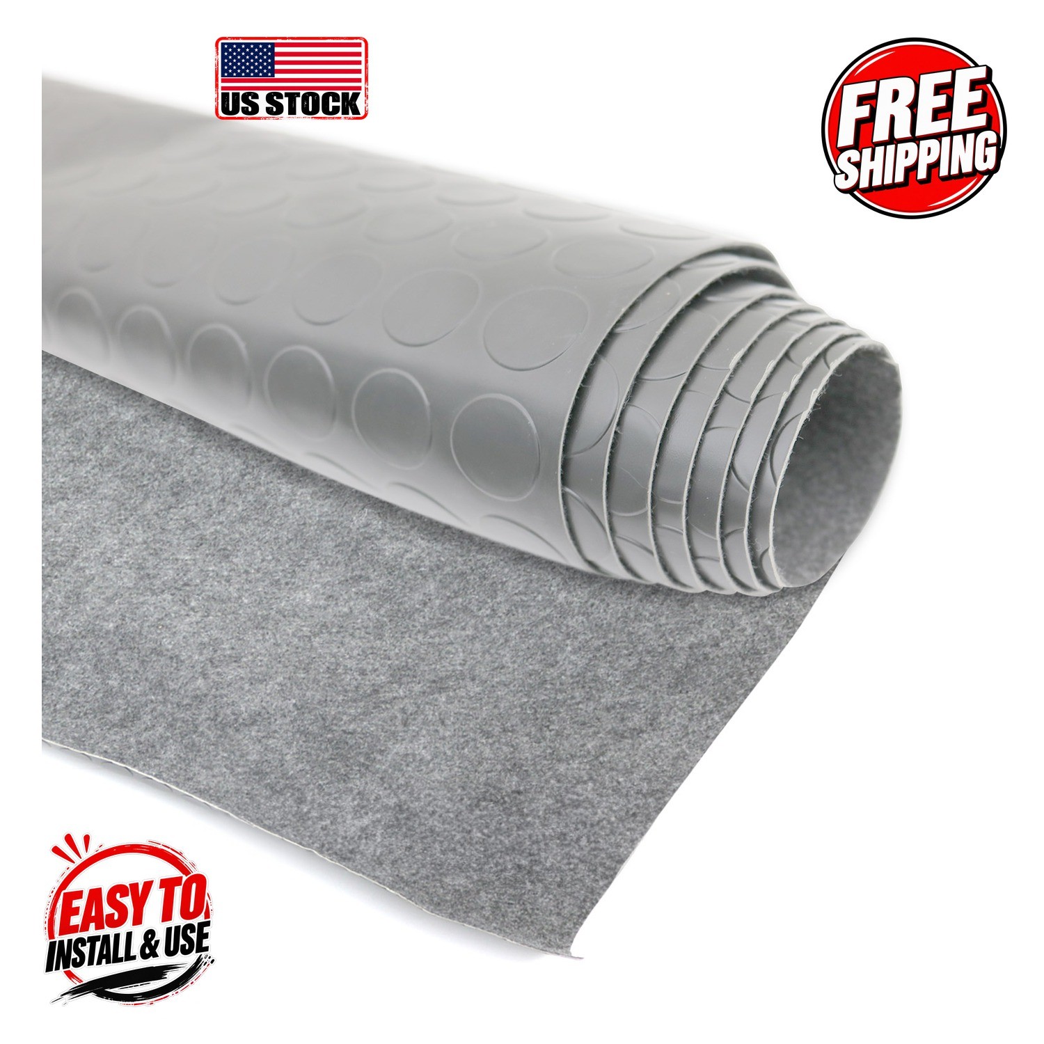 UNIVERSAL Plate Rubber Flooring Mat 5 m Round Pattern (black) 96FM005P
