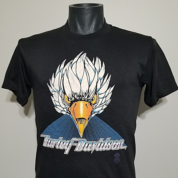 NOS VTG 80s Harley Davidson Eagle T-Shirt Medium Klimax 1984 50/50 Deadstock USA