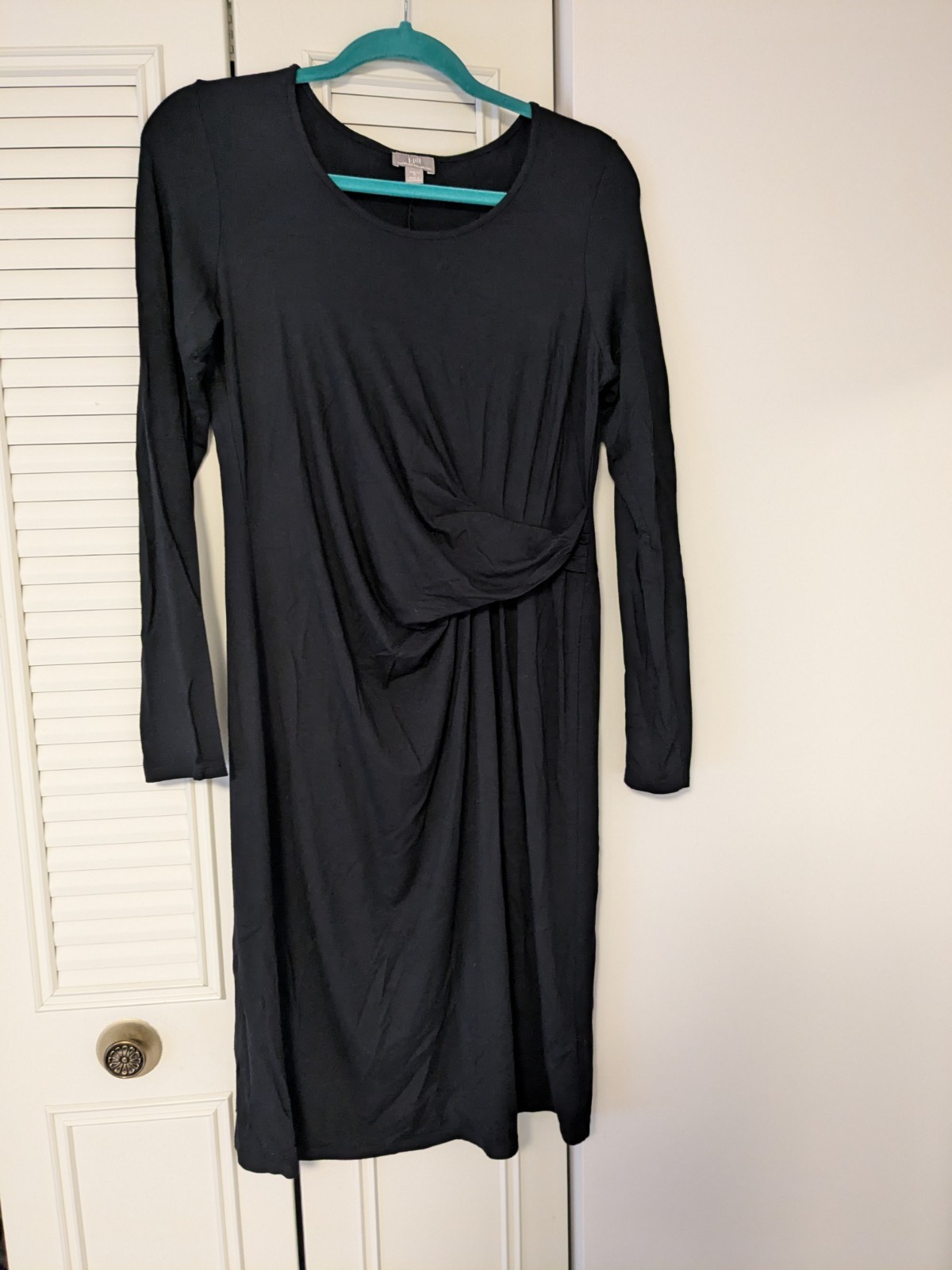 J Jill Wearever Collection Stretch Long Sleeve Black Dress Size Small