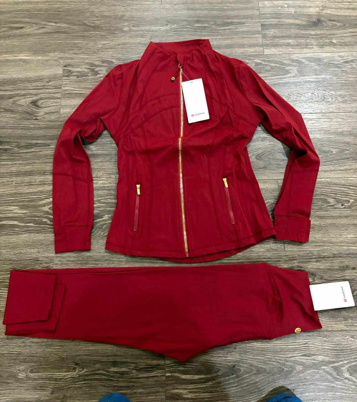 MULTIPLE SIZES Burgundy Lululemon Jacket Gold Nulu & Align Pant 25” Set MULTIPLE SIZES Burgundy Lululemon Jacket Gold Nulu & Align Pant 25” Set