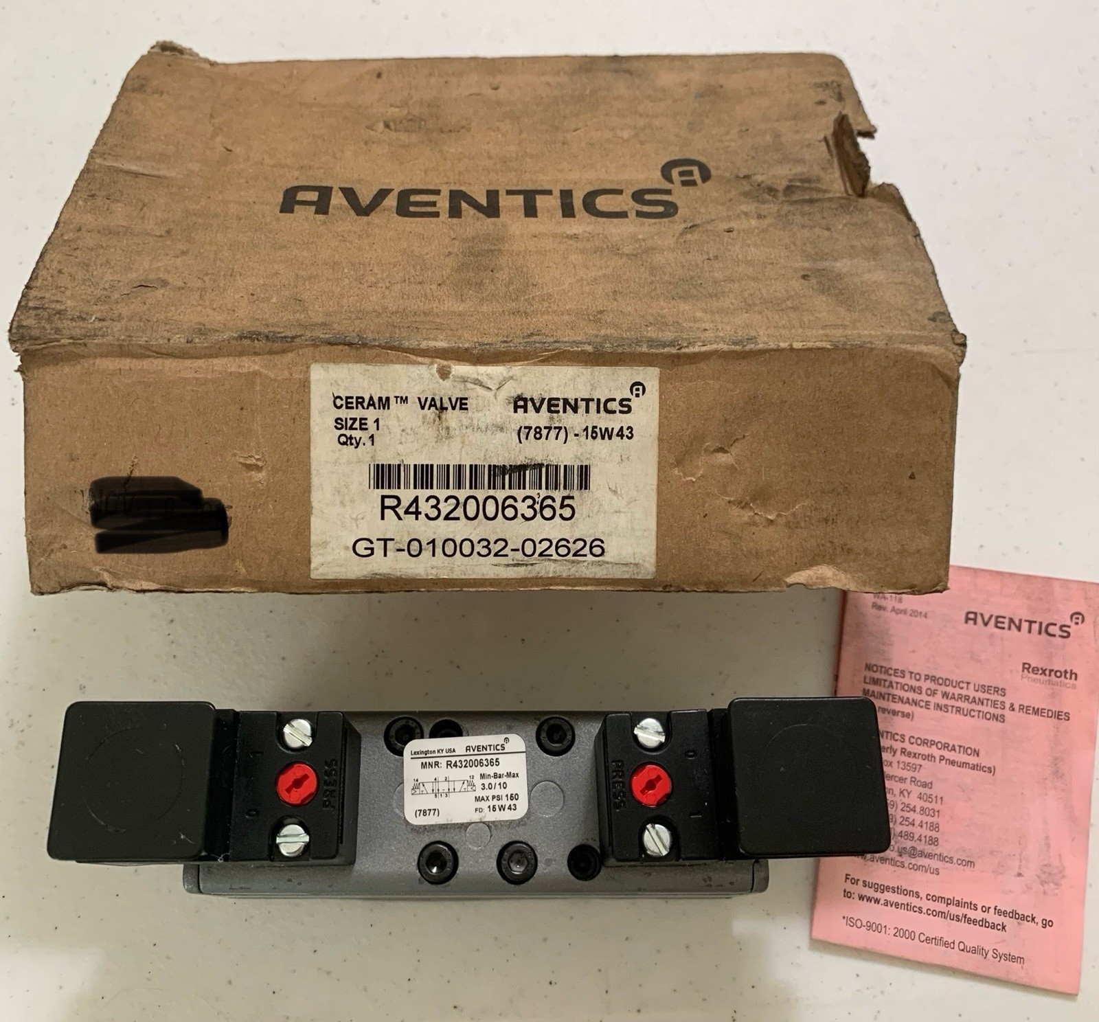 Emerson Rexroth R432006365 AVENTICS™5/3-Directional Control Valve, Series CERAM™