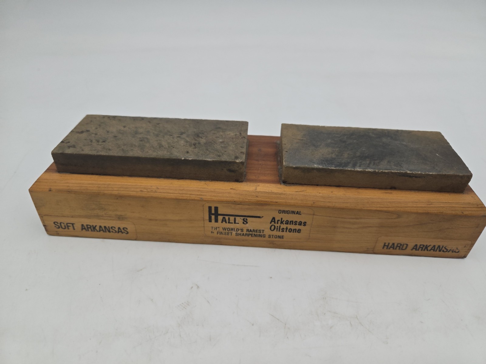 Vintage Hall's Arkansas Oilstone Hard/ Soft Combo Stones Vintage Hall's Arkansas Oilstone Hard/ Soft Combo Stones