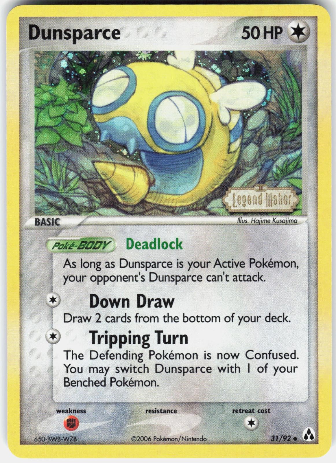 Pokemon Dunsparce 31/92 Uncommon Legend Maker Pokemon Reverse Holo LP