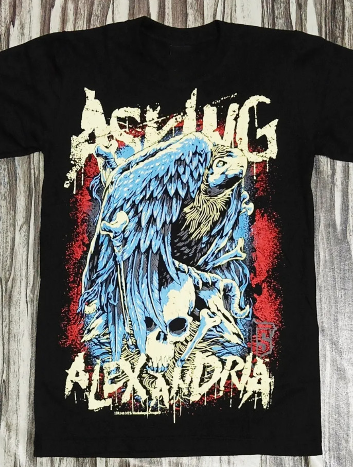 Vintage Asking Alexandria Rock Band Mens Shirt Black All size