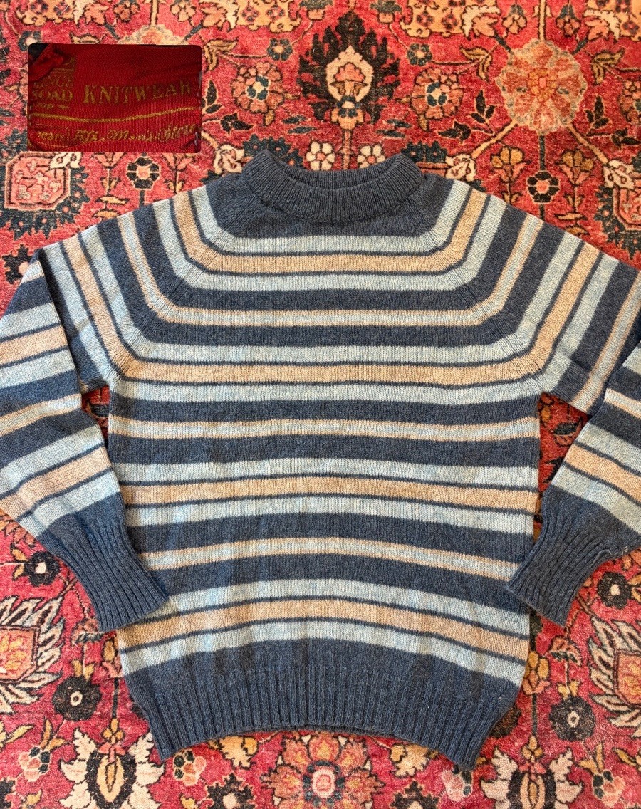 VTG 60s 70s Sears Wool Stripe Sweater Pullover Sweater Size Large Kings Road VTG 60s 70s Sears Wool Stripe Sweater Pullover Sweater Size Large Kings Road