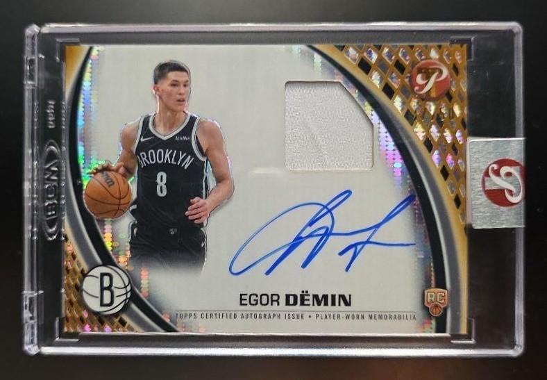 2025 Topps Pristine Egor Demin #PPR-ED Pieces Rookie Auto Relics Gold /50 MEM RC