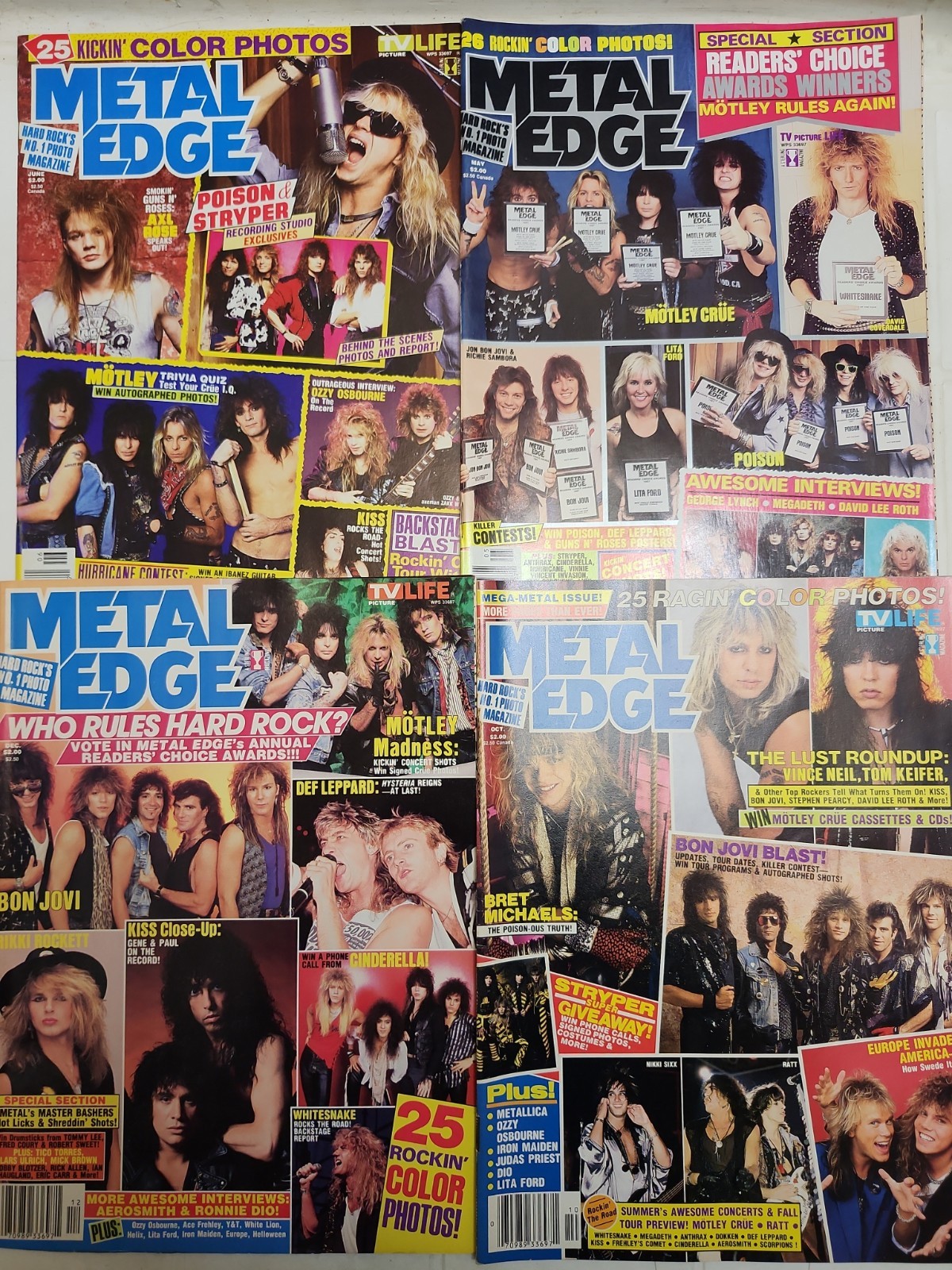 Vintage Lot of 4 METAL EDGE Hard Rock Magazines 1980s   [78]2