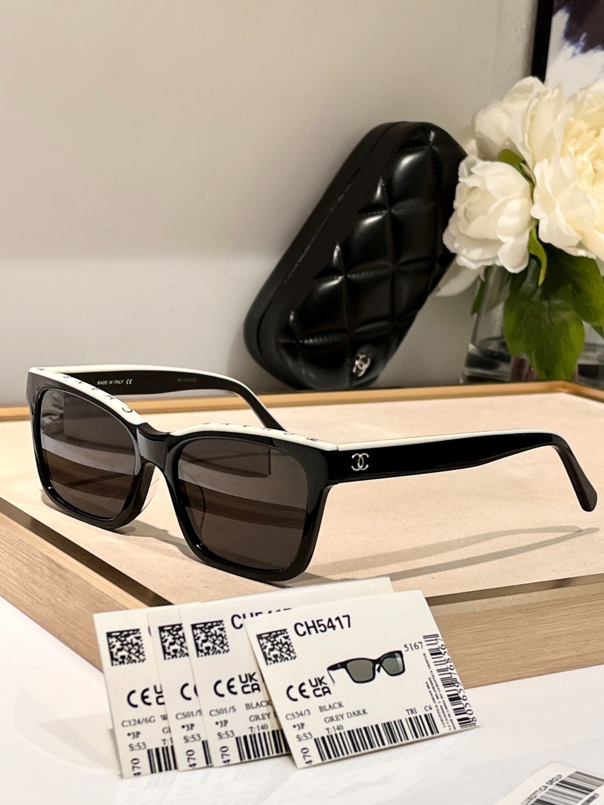 CHANEL CH5417 C501/S8 Polarized Square Sunglasses Black Gray Gradient
