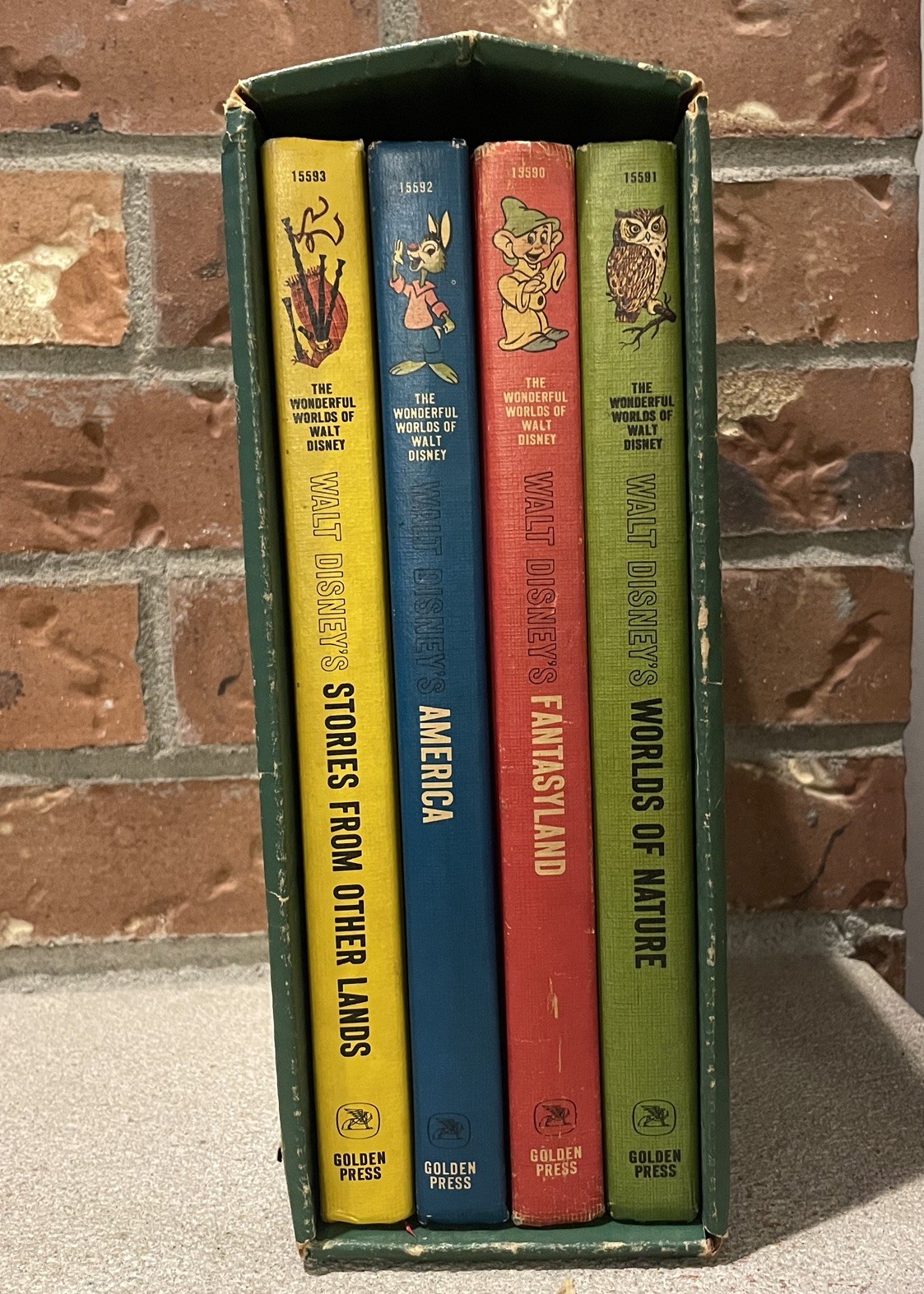 1965 The Wonderful Worlds of Walt Disney 4 Book Boxed Set Golden Press Vintage