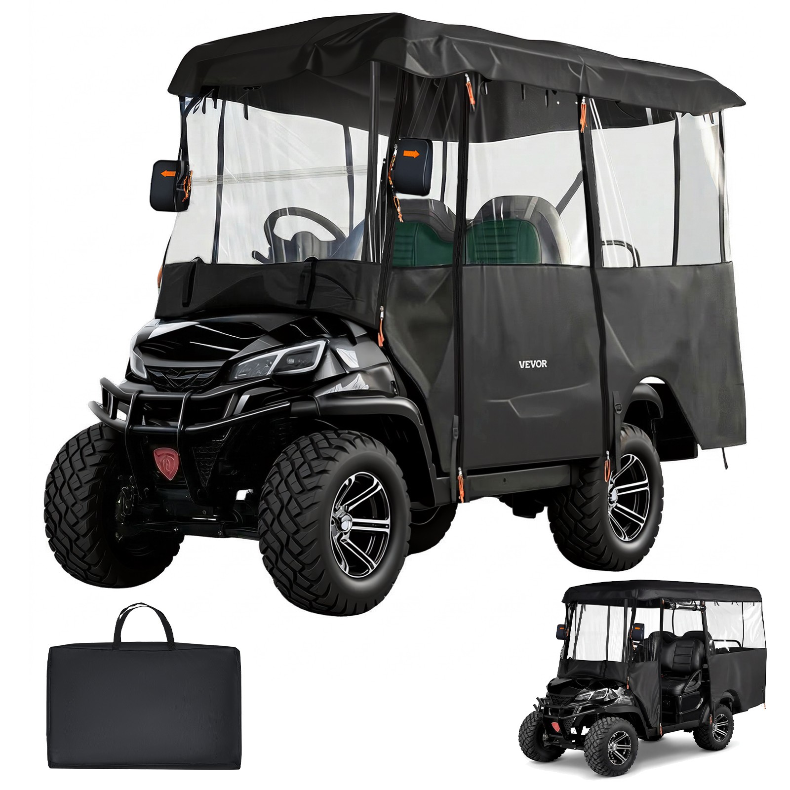 VEVOR Golf Cart Cover Visible Full-Enclosure 2+2/4 Passenger Club Car Cover